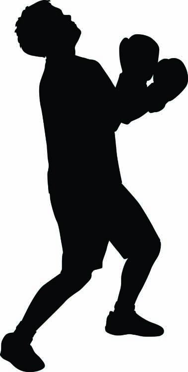 Taking Jab Boxing Silhouette Wall Decal