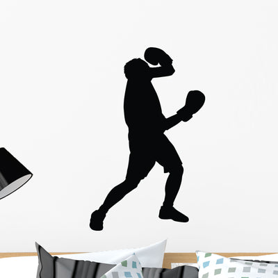 Defensive Boxer Counter Boxing Wall Decal shown on a wall