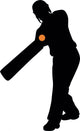 Batter Hitting Cricket Silhouette Wall Decal