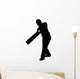 Batter Hitting Cricket Silhouette Wall Decal