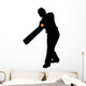 Batter Hitting Cricket Silhouette Wall Decal