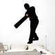 Batter Hitting Cricket Silhouette Wall Decal