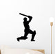 Batter Cricket Silhouette Wall Decal