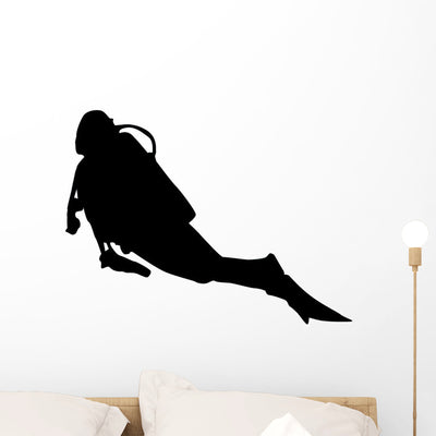 Diving Wall Decal shown on a wall