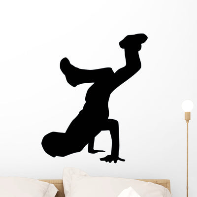 Freestyle Breakdancer Wall Decal shown on a wall