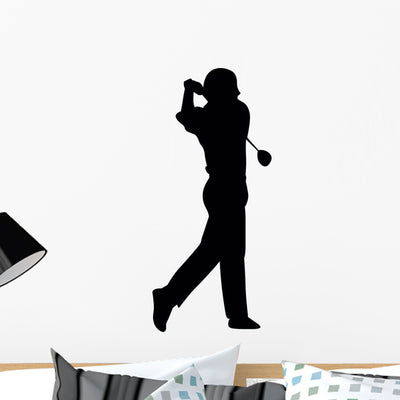 Golf Swing Wall Decal shown on a wall