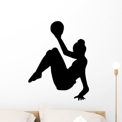 Gymnastic Silhouette Wall Decal shown on a wall