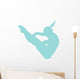 Gymnastics Silhouette Flip Blue Wall Decal