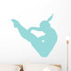 Gymnastics Silhouette Flip Blue Wall Decal