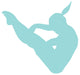 Gymnastics Silhouette Flip Blue Wall Decal