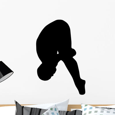 Gymnastic Silhouette Wall Decal shown on a wall