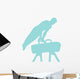 Male Gymnastics Silhouette Blue Wall Decal