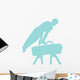 Male Gymnastics Silhouette Blue Wall Decal