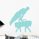 Male Gymnastics Silhouette Blue Wall Decal