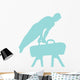 Male Gymnastics Silhouette Blue Wall Decal