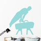 Male Gymnastics Silhouette Blue Wall Decal