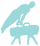 Male Gymnastics Silhouette Blue Wall Decal