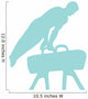 Male Gymnastics Silhouette Blue Wall Decal
