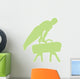 Male Gymnastics Silhouette Green Wall Decal