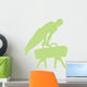 Male Gymnastics Silhouette Green Wall Decal