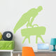 Male Gymnastics Silhouette Green Wall Decal