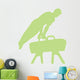 Male Gymnastics Silhouette Green Wall Decal