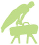 Male Gymnastics Silhouette Green Wall Decal