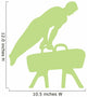 Male Gymnastics Silhouette Green Wall Decal