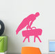 Male Gymnastics Silhouette Pink Wall Decal