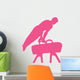 Male Gymnastics Silhouette Pink Wall Decal