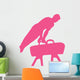 Male Gymnastics Silhouette Pink Wall Decal