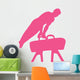 Male Gymnastics Silhouette Pink Wall Decal