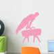 Male Gymnastics Silhouette Pink Wall Decal