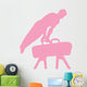 Male Gymnastics Silhouette Pink Wall Decal