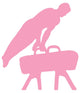 Male Gymnastics Silhouette Pink Wall Decal