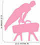 Male Gymnastics Silhouette Pink Wall Decal