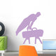 Male Gymnastics Silhouette Purple Wall Decal