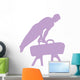 Male Gymnastics Silhouette Purple Wall Decal