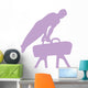 Male Gymnastics Silhouette Purple Wall Decal