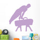 Male Gymnastics Silhouette Purple Wall Decal