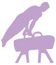 Male Gymnastics Silhouette Purple Wall Decal