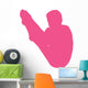 Gymnastics Silhouette Flip Pink Wall Decal
