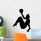 Gymnastics Silhouette Ball Black Wall Decal