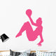 Gymnastics Silhouette Ball Pink Wall Decal