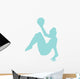 Gymnastics Silhouette Ball Blue Wall Decal
