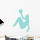Gymnastics Silhouette Ball Blue Wall Decal