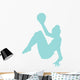 Gymnastics Silhouette Ball Blue Wall Decal