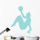 Gymnastics Silhouette Ball Blue Wall Decal