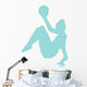 Gymnastics Silhouette Ball Blue Wall Decal