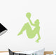 Gymnastics Silhouette Ball Green Wall Decal